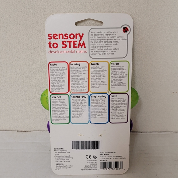 Nwt! Sassy Flutterby Teether with Handle Water-filled Bumpy Texture - Picture 2 of 2